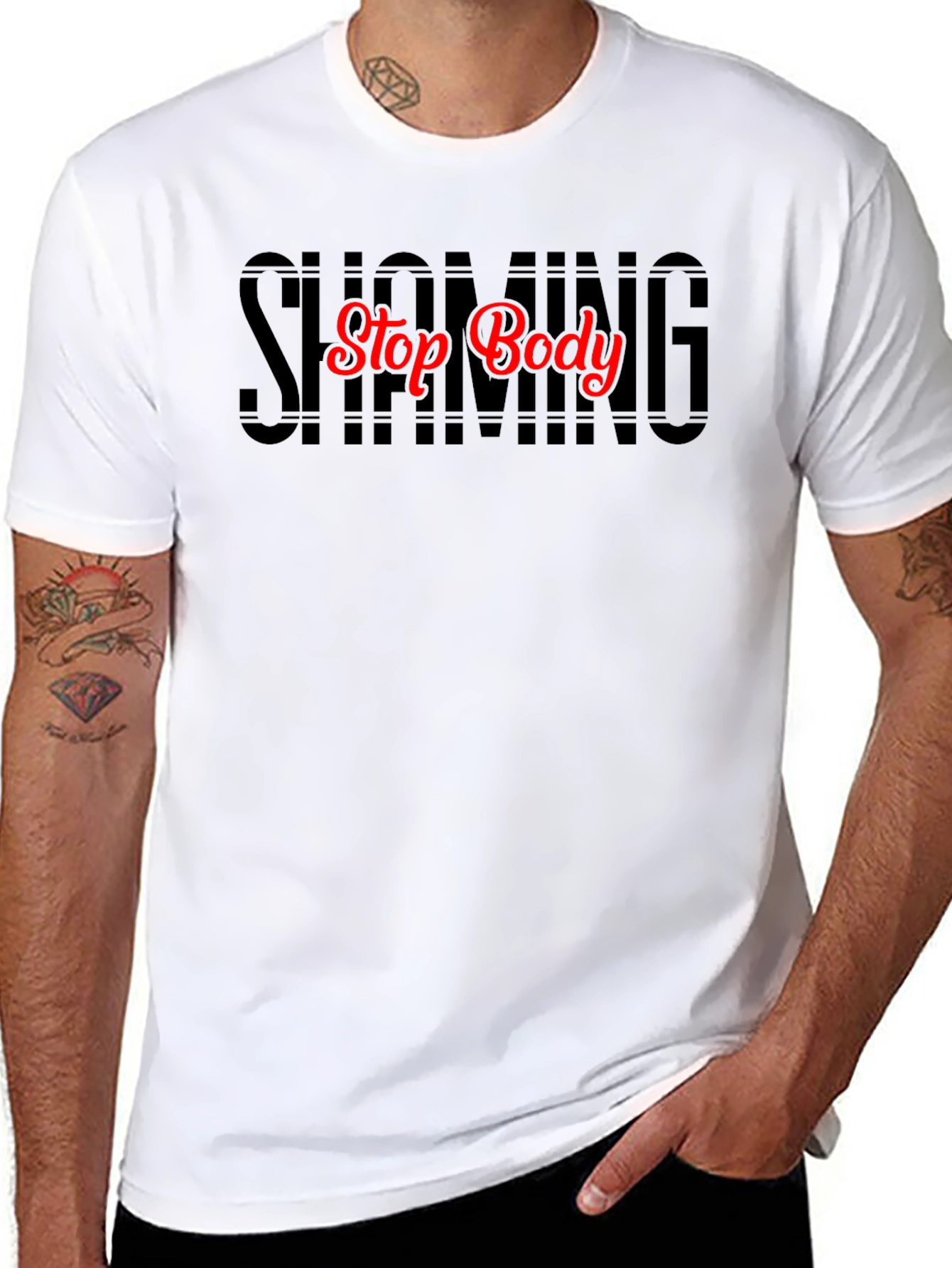 Stop Body Shaming Graphic Tee - Black