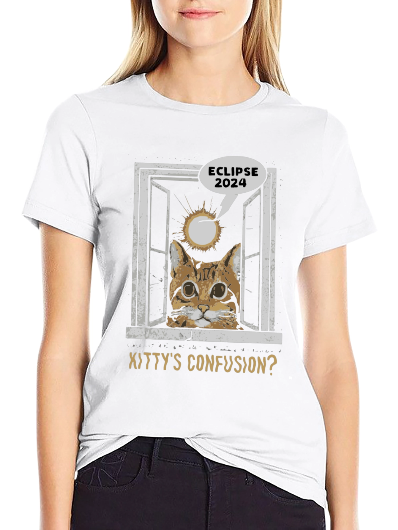 Eclipse 2024 Kittys Confusion Graphic Tee