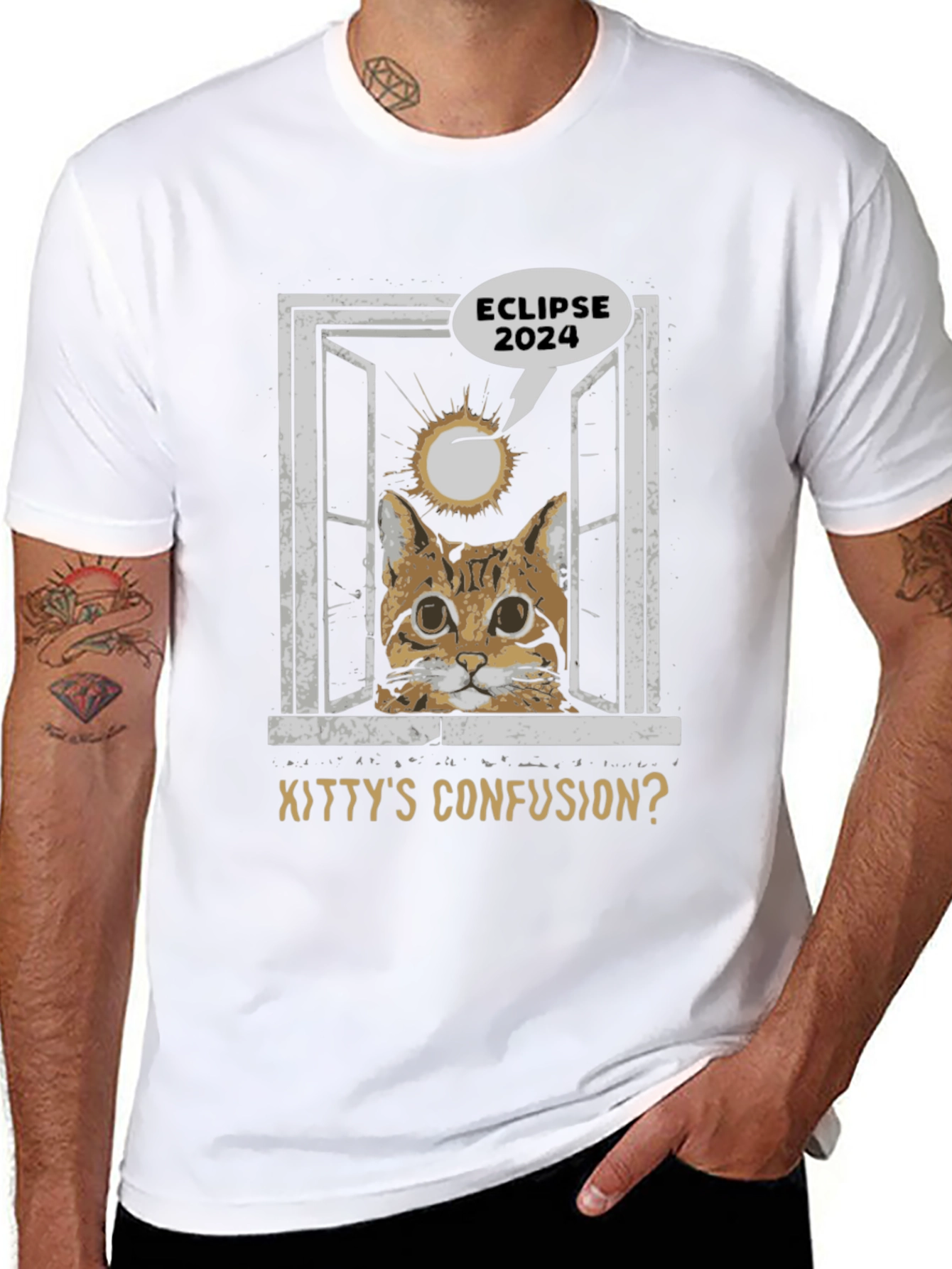 Eclipse 2024 Kittys Confusion Graphic Tee