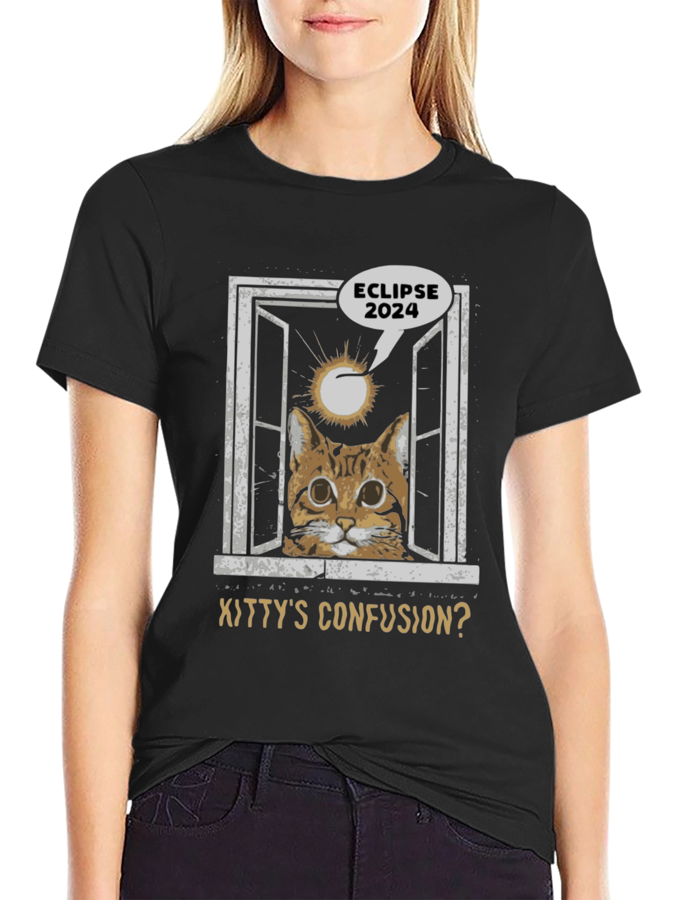Eclipse 2024 Kittys Confusion Graphic Tee