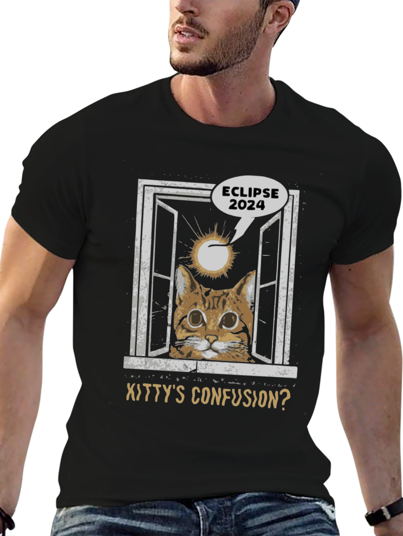 Eclipse 2024 Kittys Confusion Graphic Tee