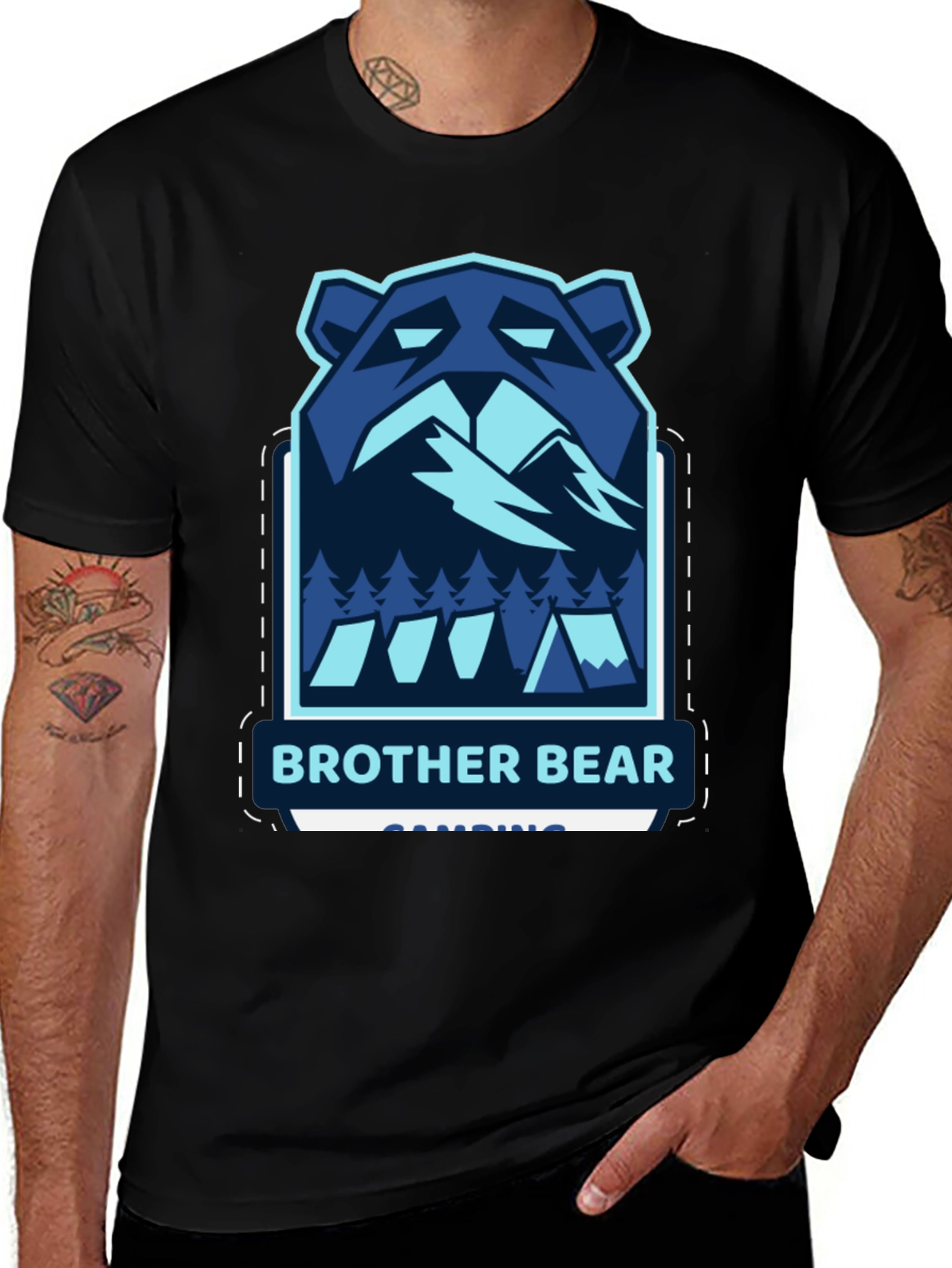 Brother Bear Camping Graphic T-Shirt