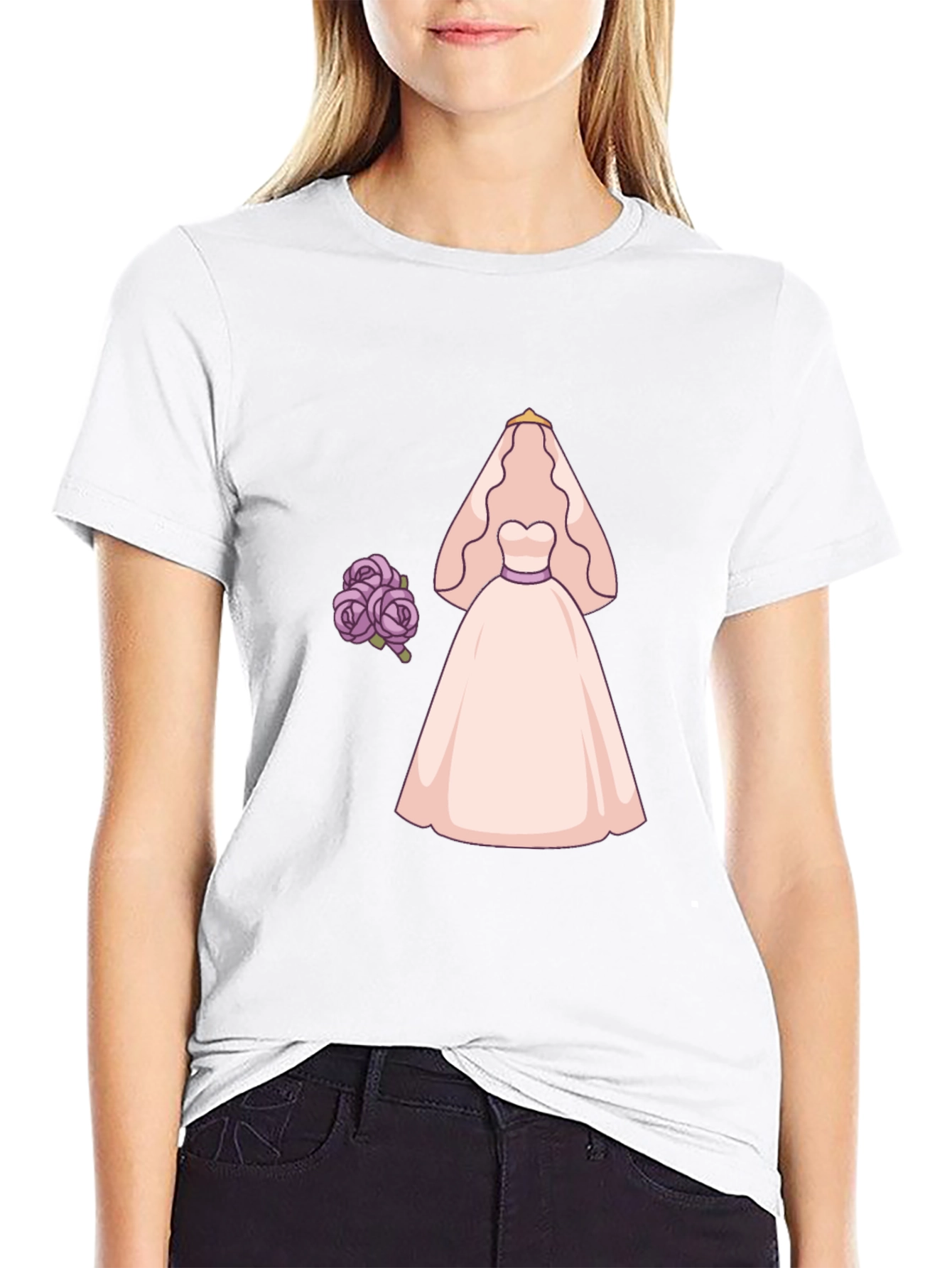 Bride to Be T-Shirt - Wedding Dress & Flowers