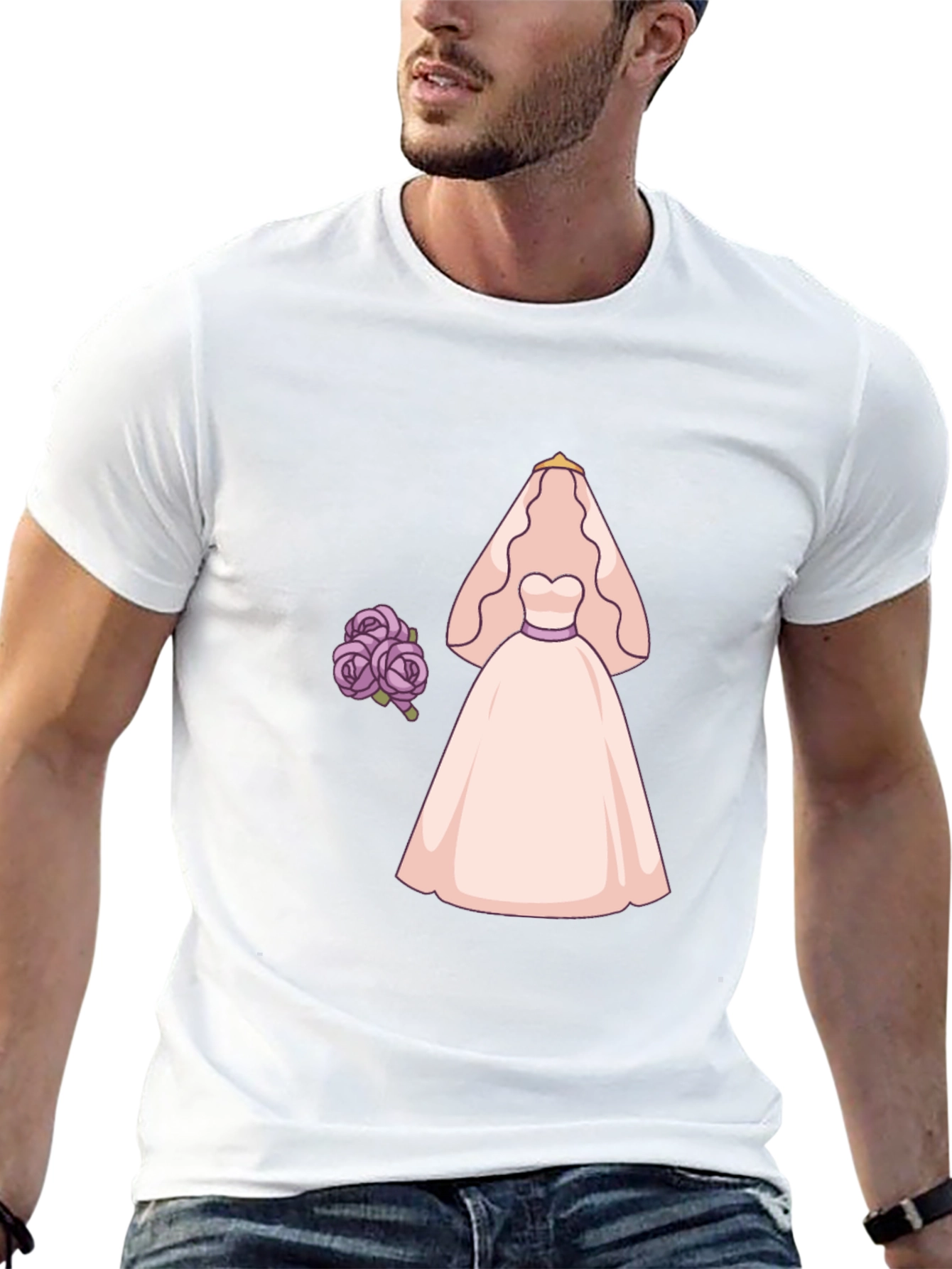 Bride to Be T-Shirt - Wedding Dress & Flowers
