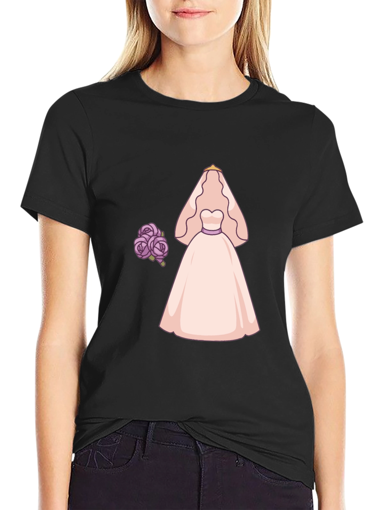 Bride to Be T-Shirt - Wedding Dress & Flowers