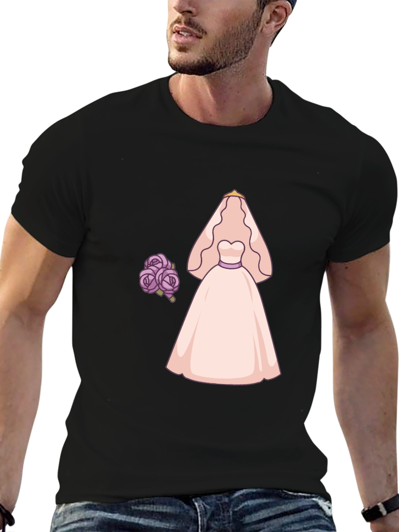 Bride to Be T-Shirt - Wedding Dress & Flowers