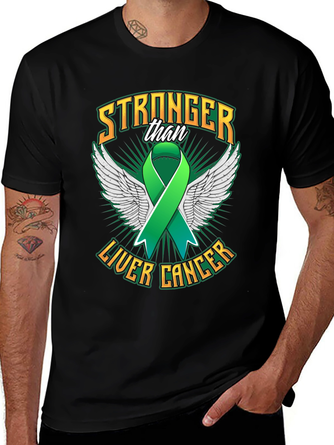 Stronger Than Liver Cancer Ribbon T-Shirt