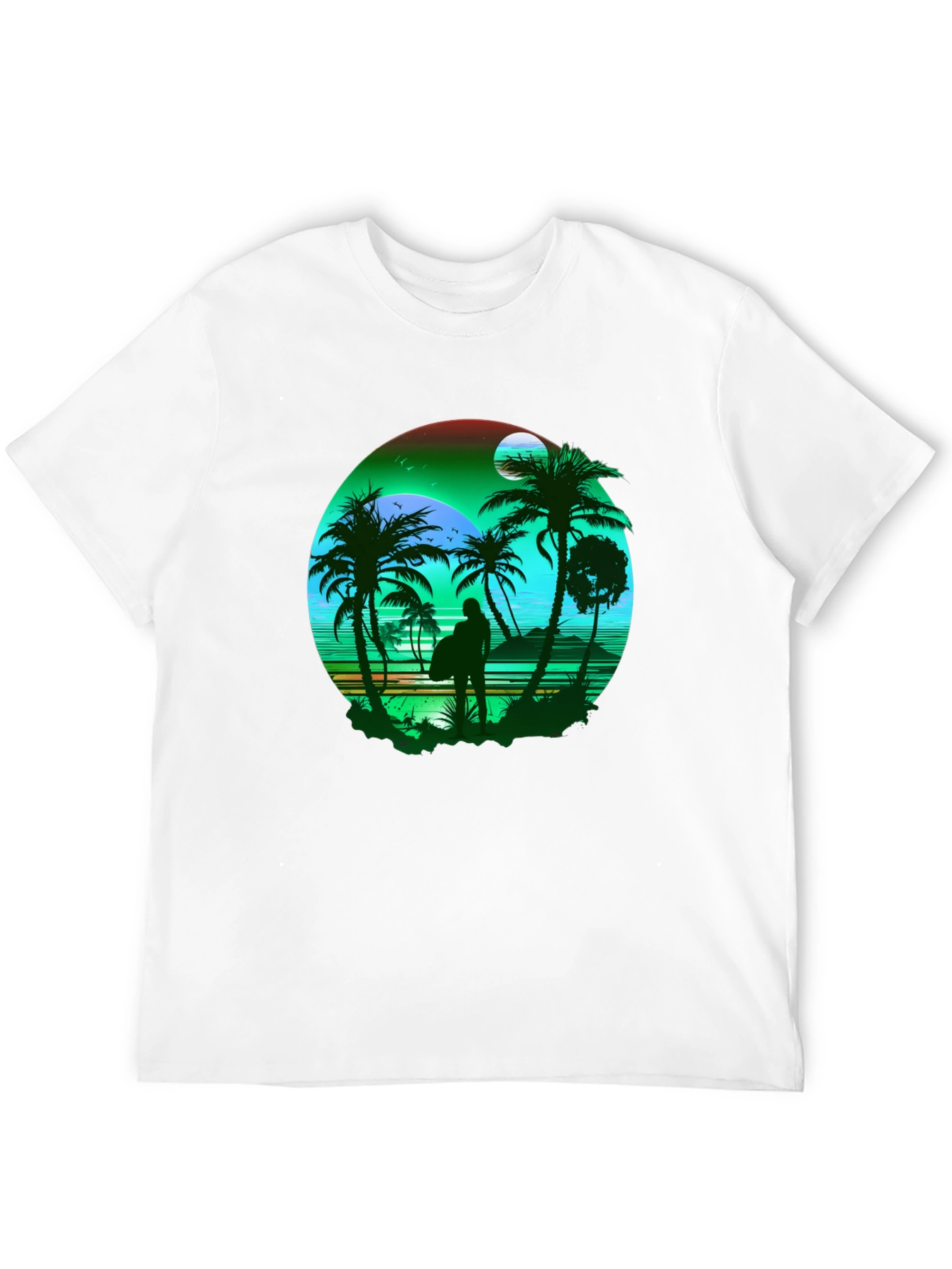 Tropical Beach Surfer Graphic Tee
