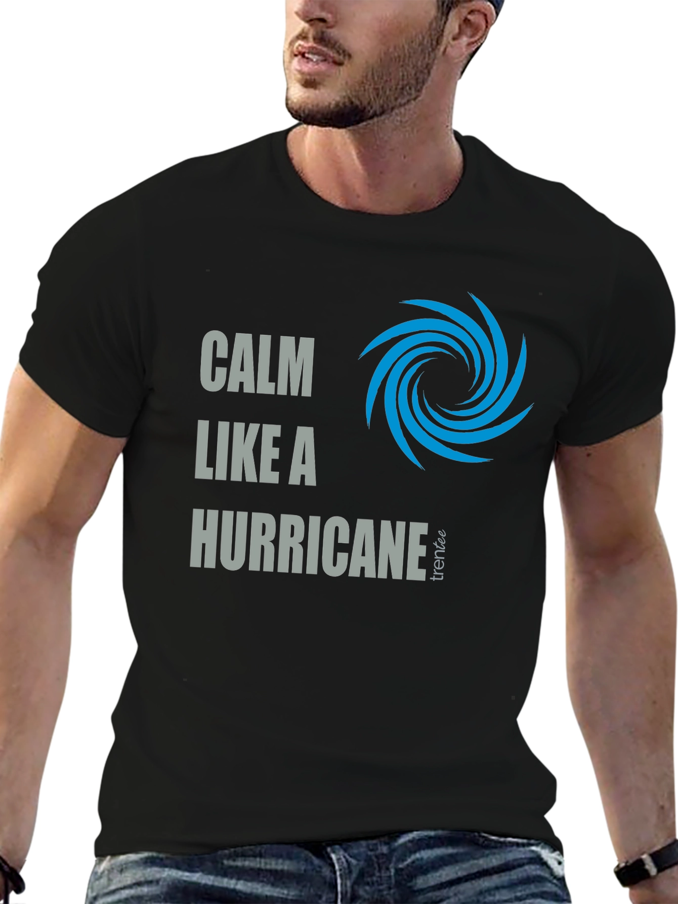 Calm Like A Hurricane Mens Black T-Shirt