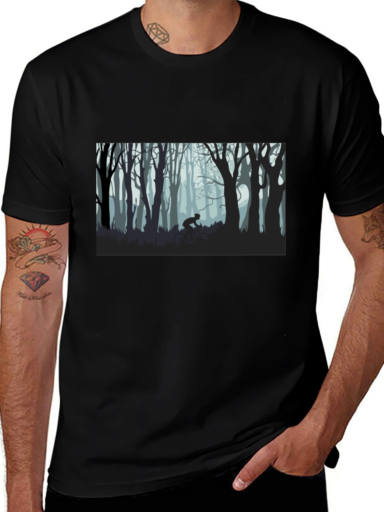 Forest Graphic Tee - Eerie Woods Black T-Shirt