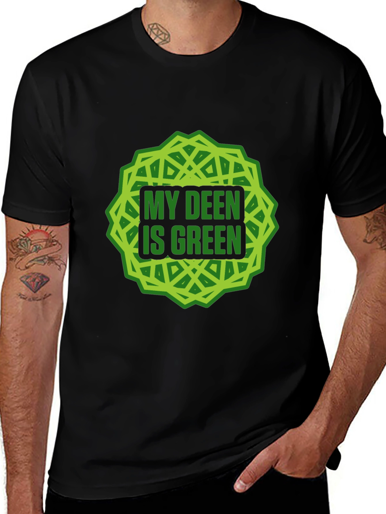 My Deen Is Green T-Shirt Islamic Muslim Tee