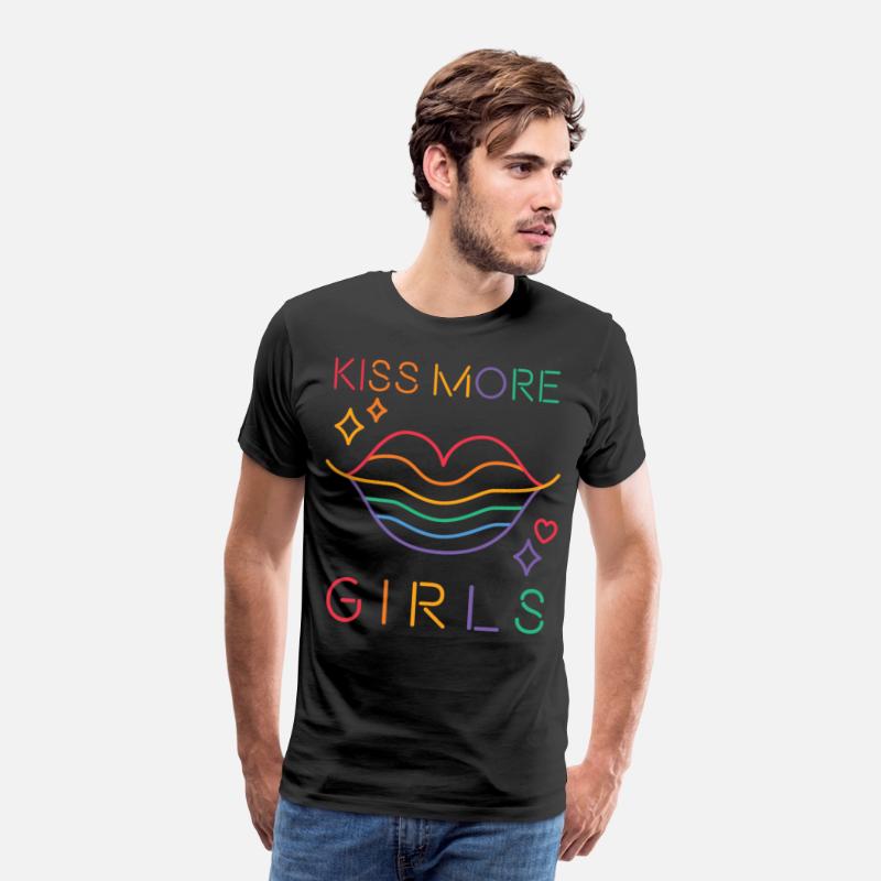 Kiss More Girls LGBT Cute Lesbian Lips Pride Month