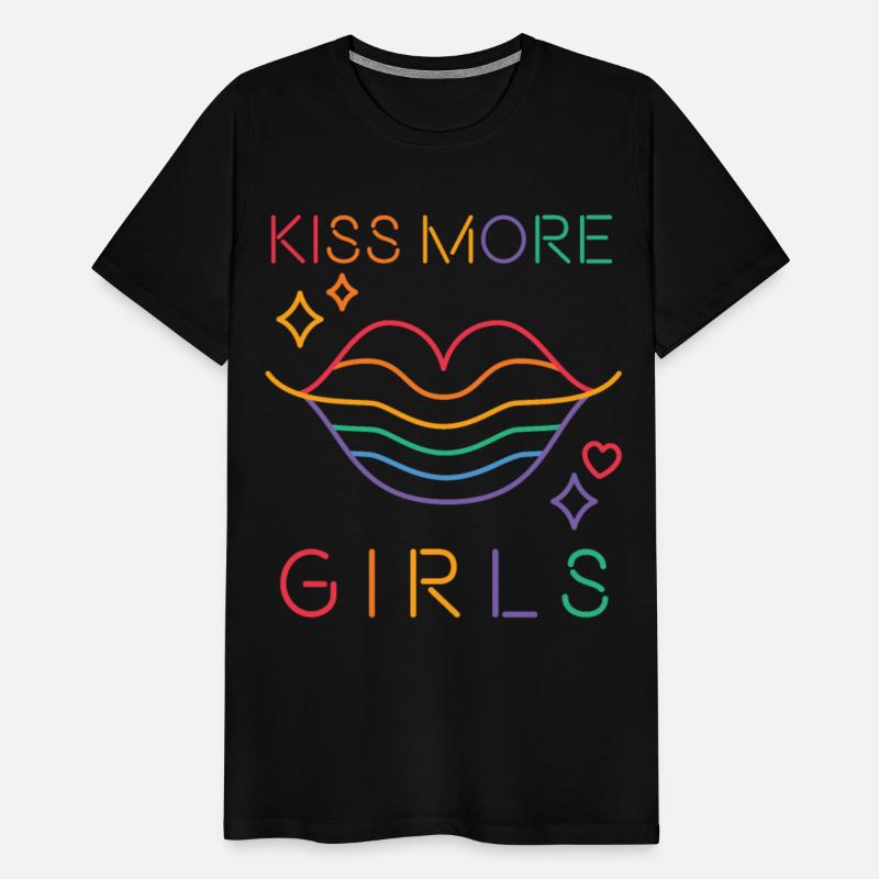 Kiss More Girls LGBT Cute Lesbian Lips Pride Month