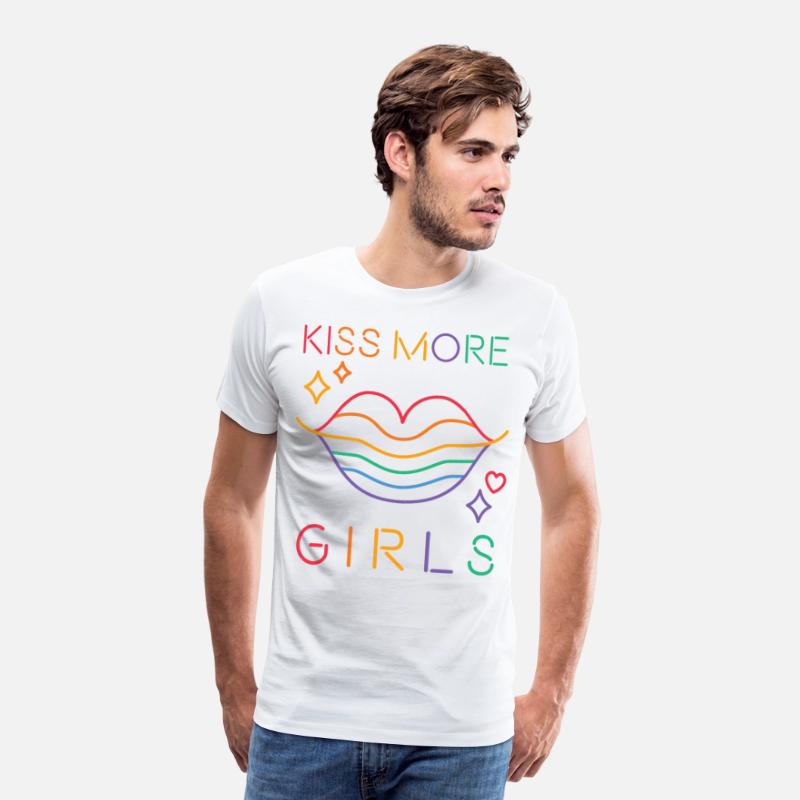 Kiss More Girls LGBT Cute Lesbian Lips Pride Month