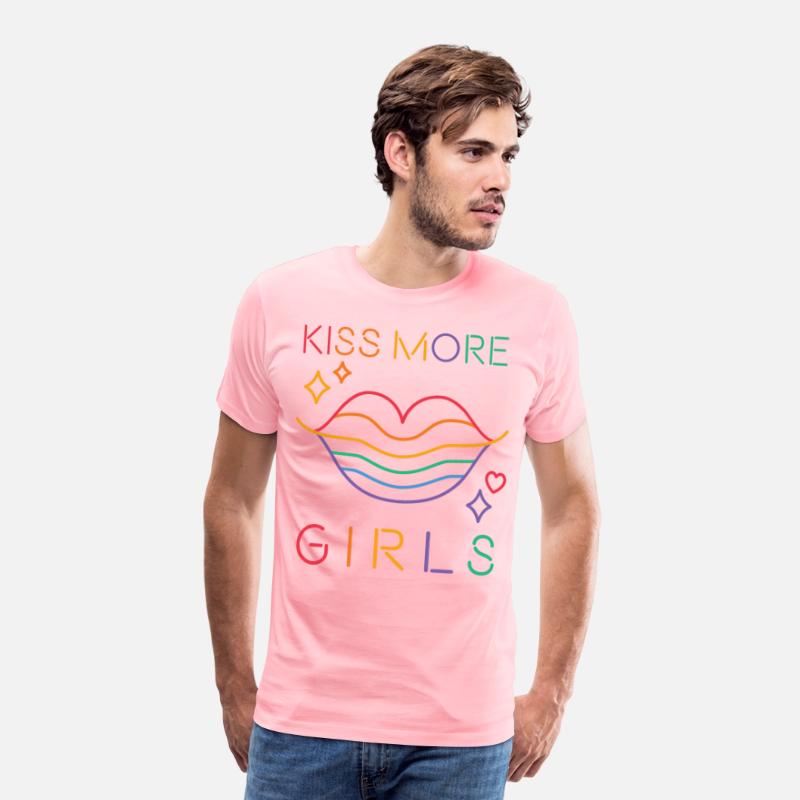 Kiss More Girls LGBT Cute Lesbian Lips Pride Month