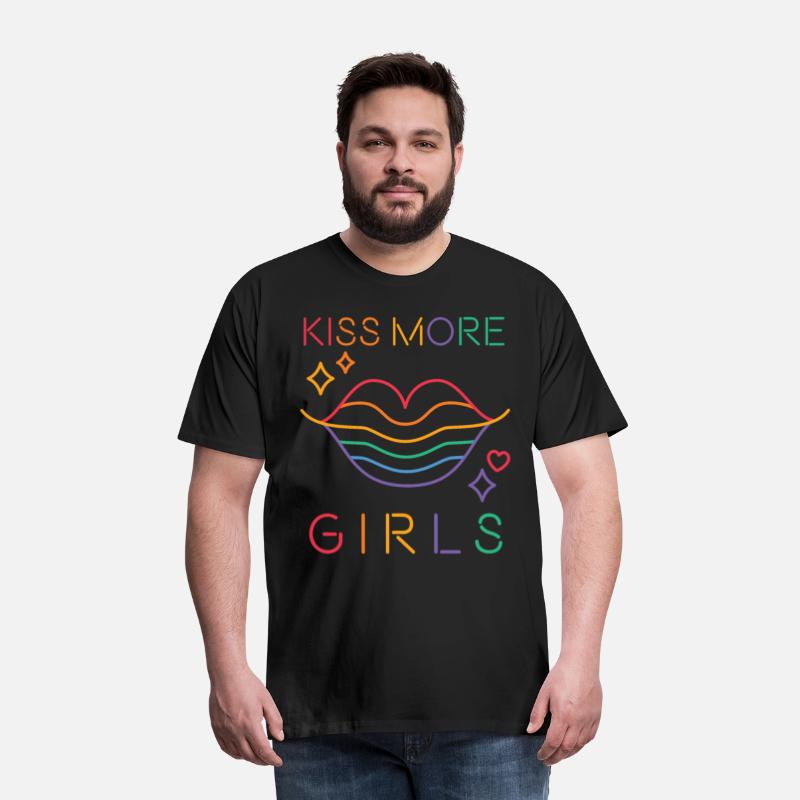 Kiss More Girls LGBT Cute Lesbian Lips Pride Month