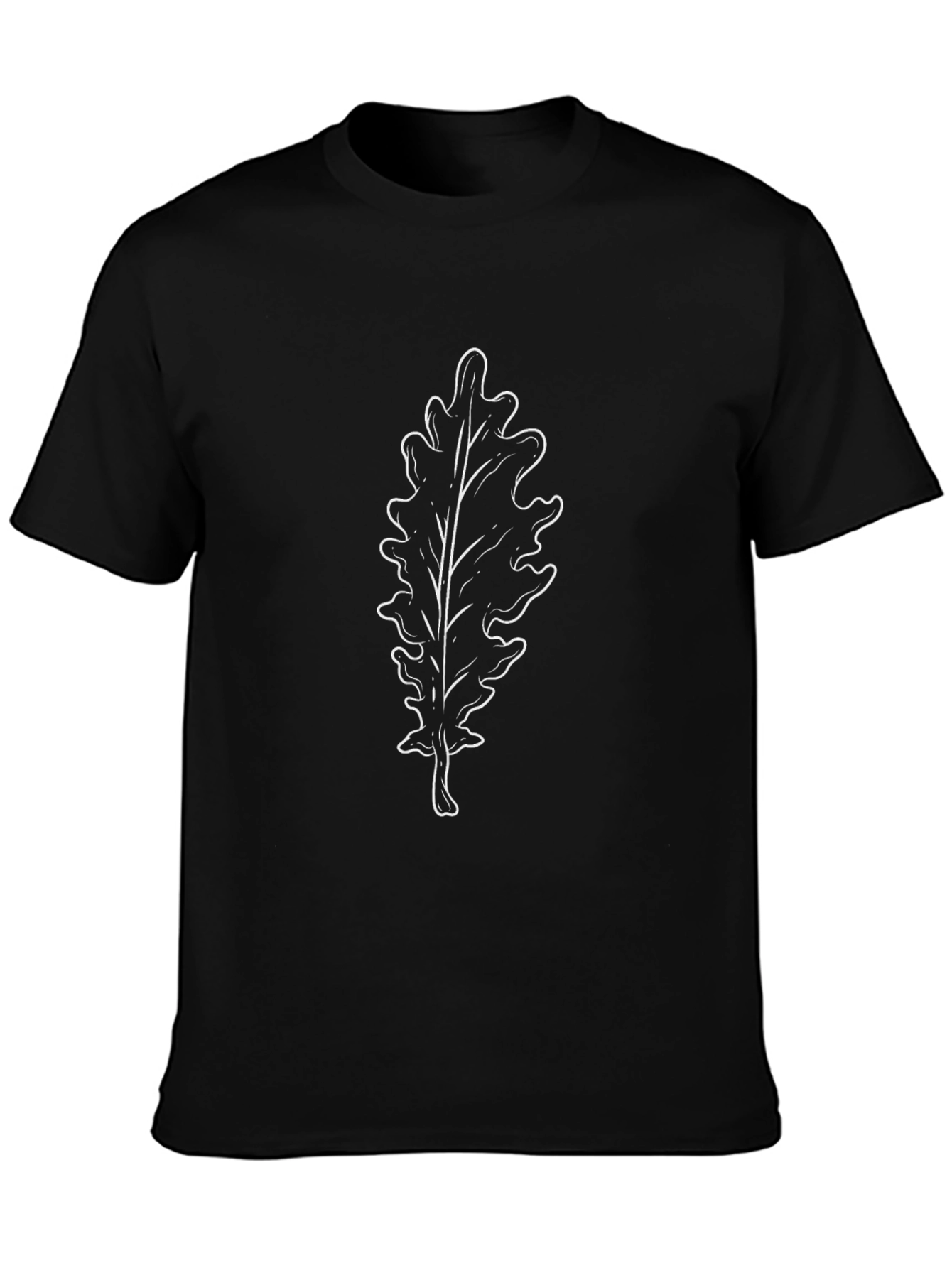 Leaf Graphic T-Shirt - Casual Black Tee