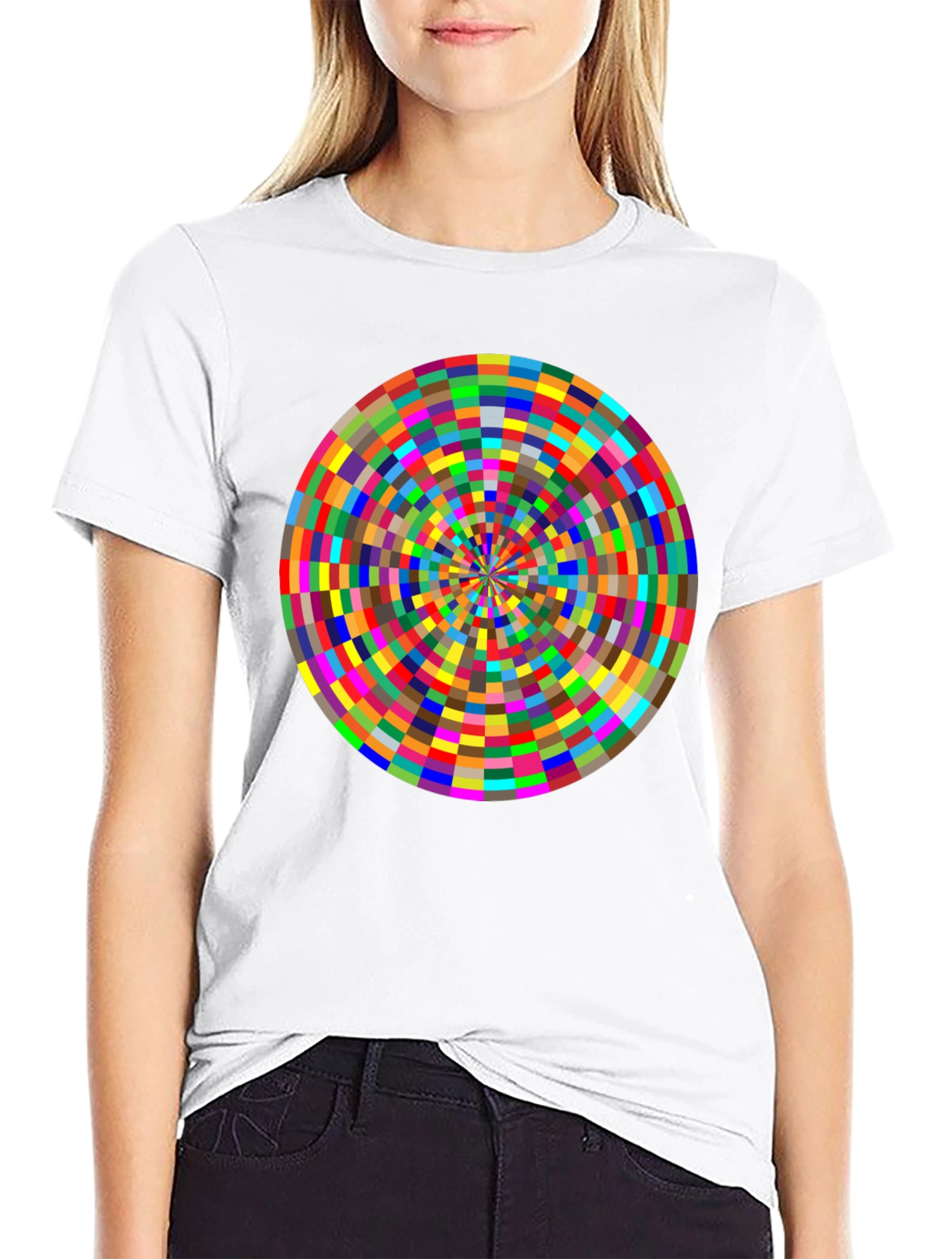 Geometric Kaleidoscope Graphic Tee - Modern Art Style