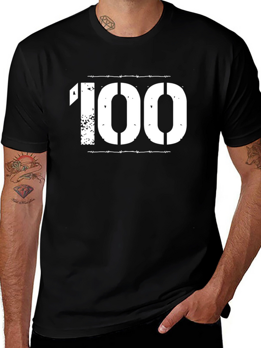100 Barbed Wire Graphic Tee - Stylish Black T-Shirt