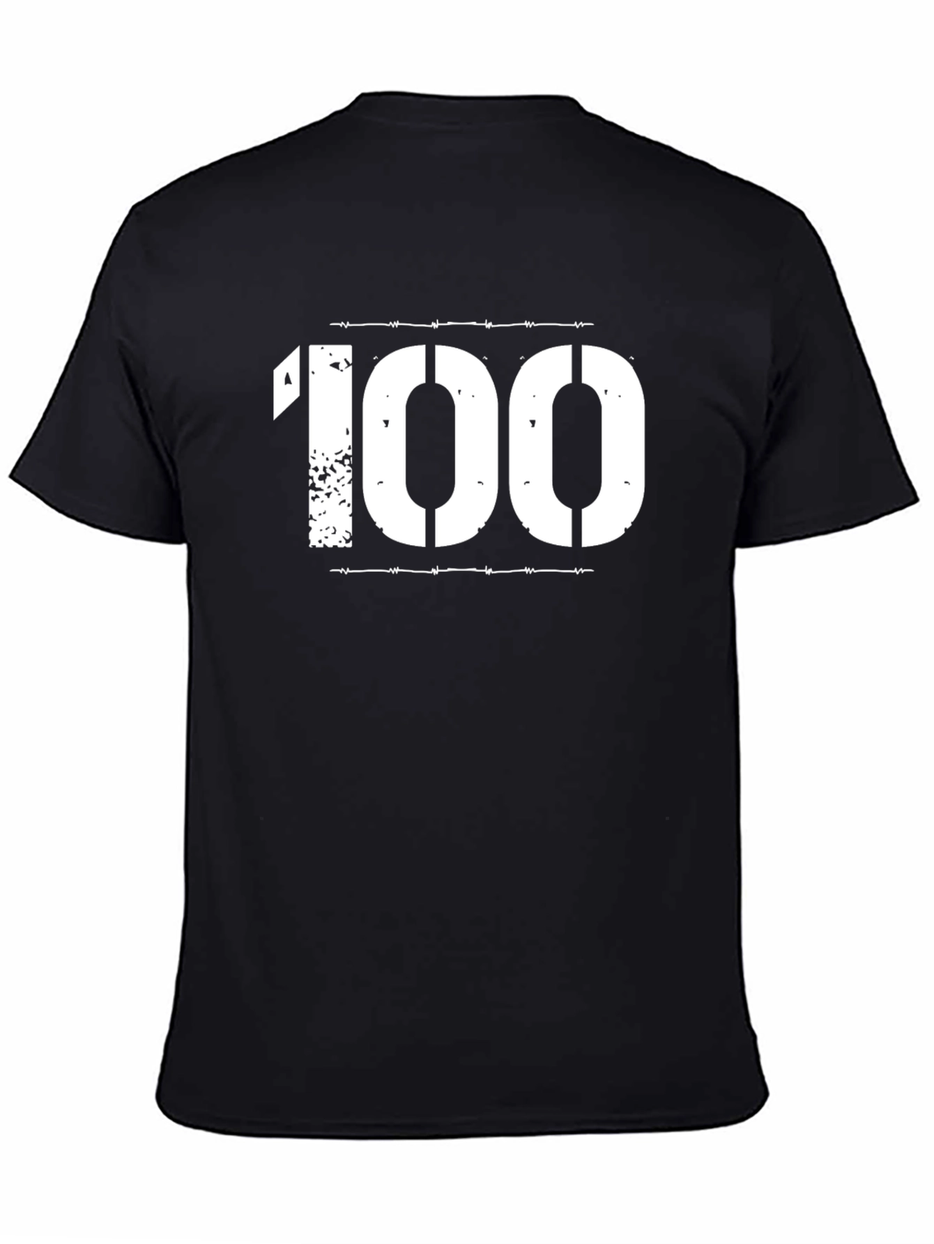100 Barbed Wire Graphic Tee - Stylish Black T-Shirt