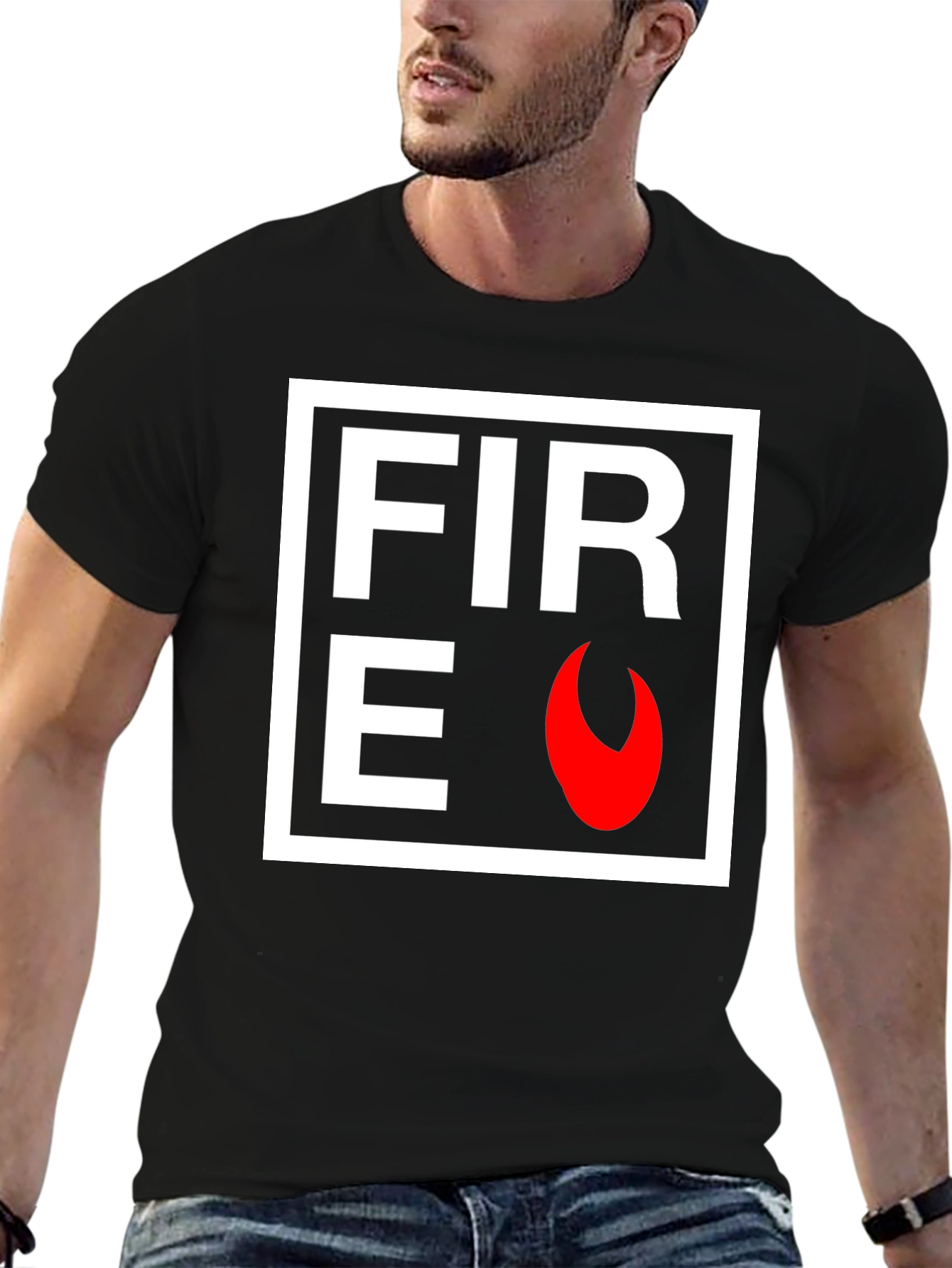Fire Graphic Black T-Shirt - Bold Statement Tee