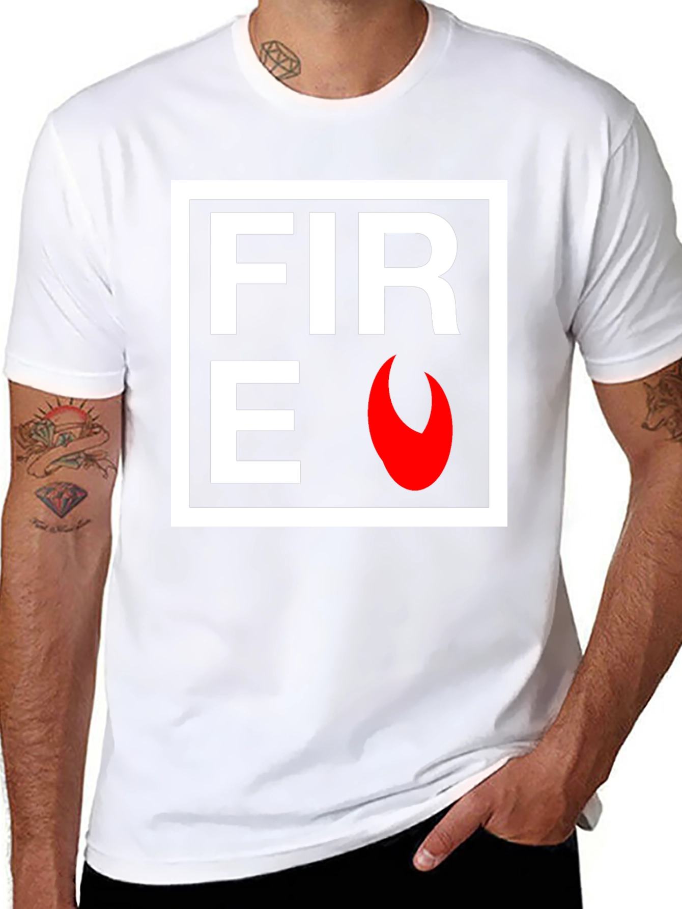 Fire Graphic Black T-Shirt - Bold Statement Tee