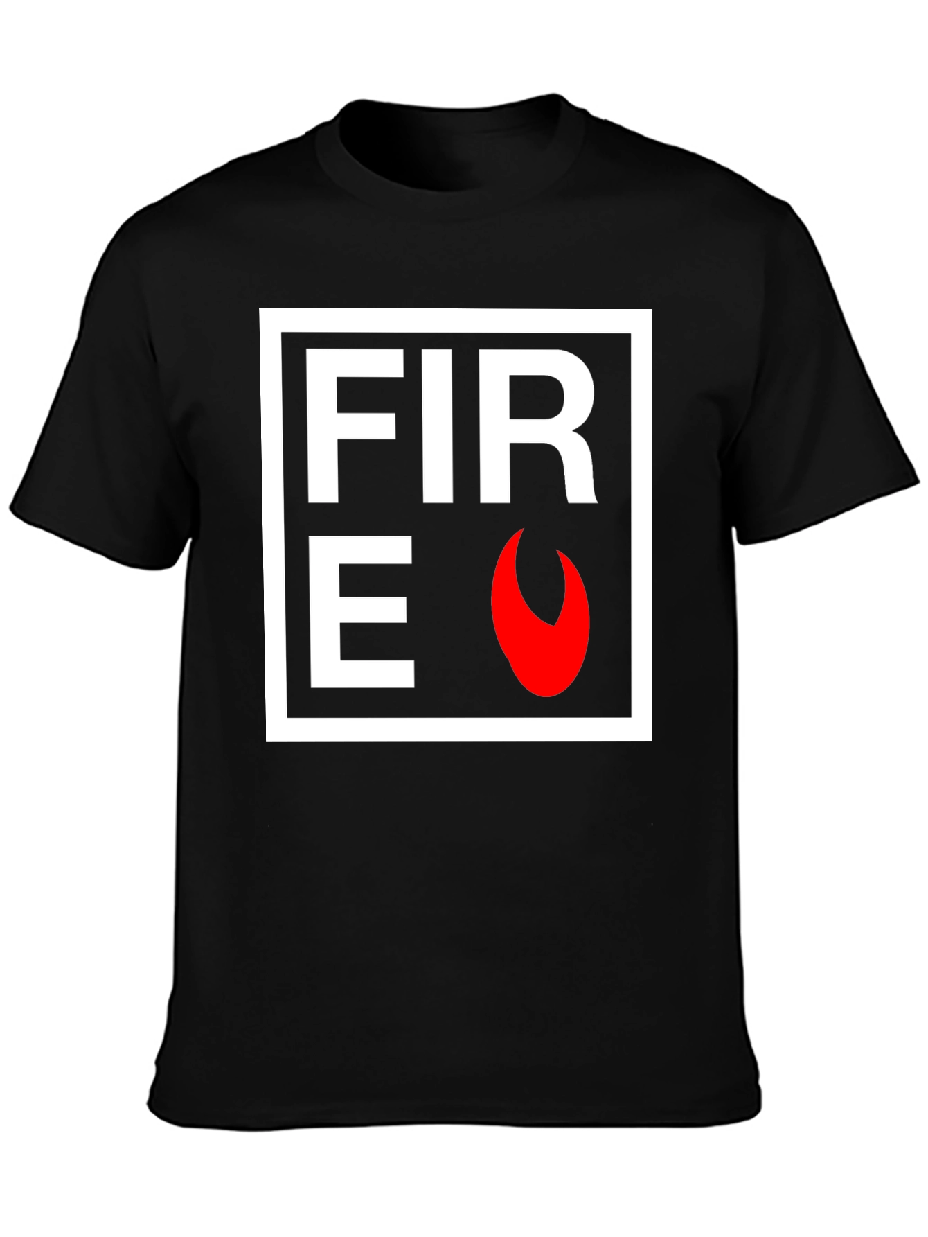 Fire Graphic Black T-Shirt - Bold Statement Tee
