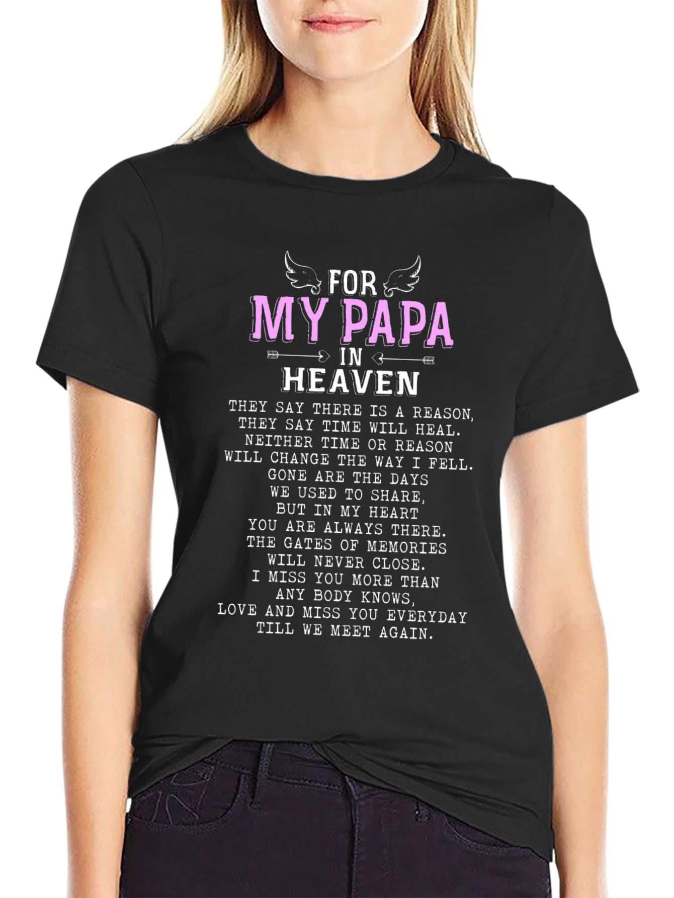For My Papa in Heaven Memorial T-Shirt