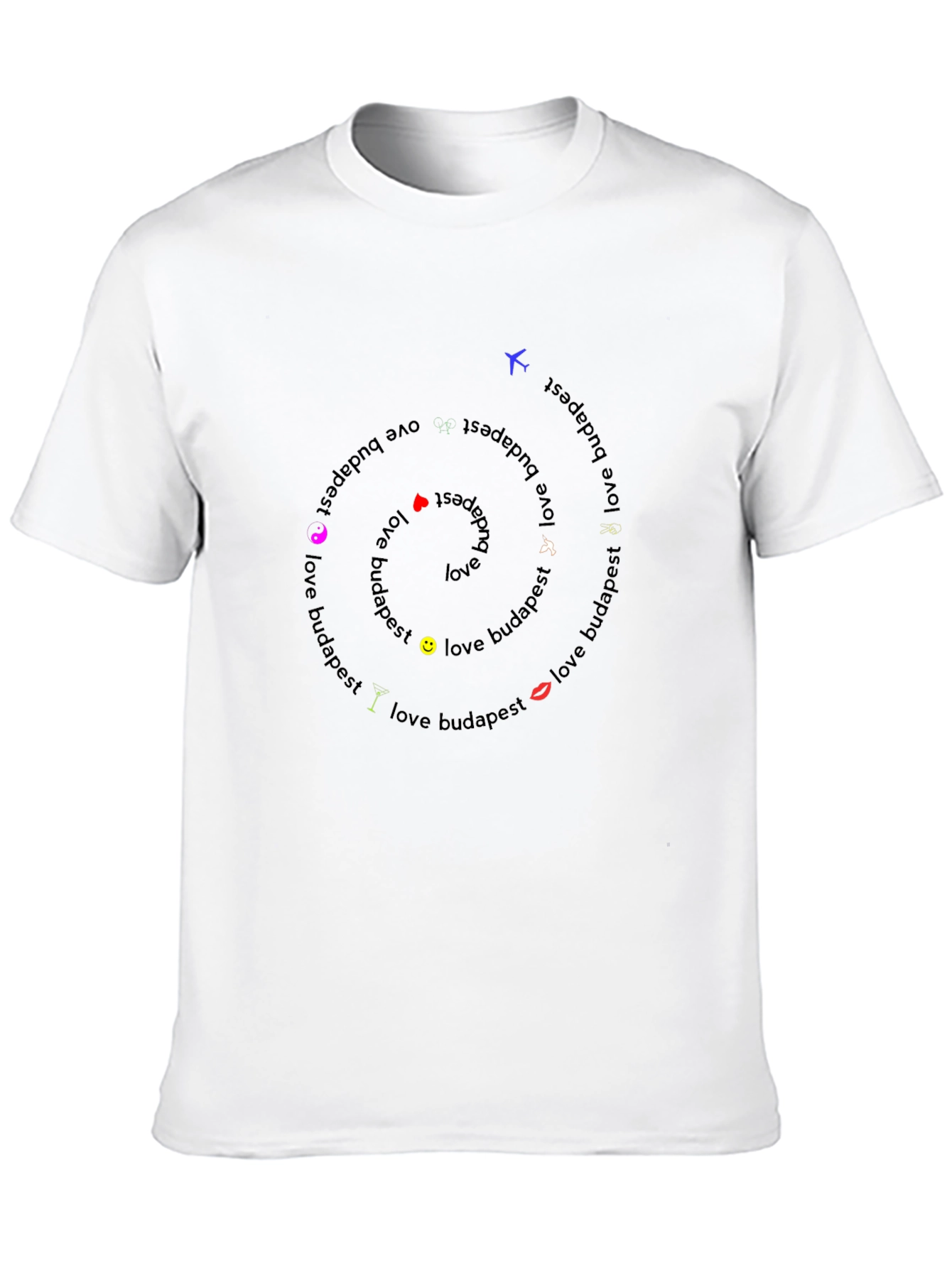 I Love Budapest Spiral Black T-Shirt