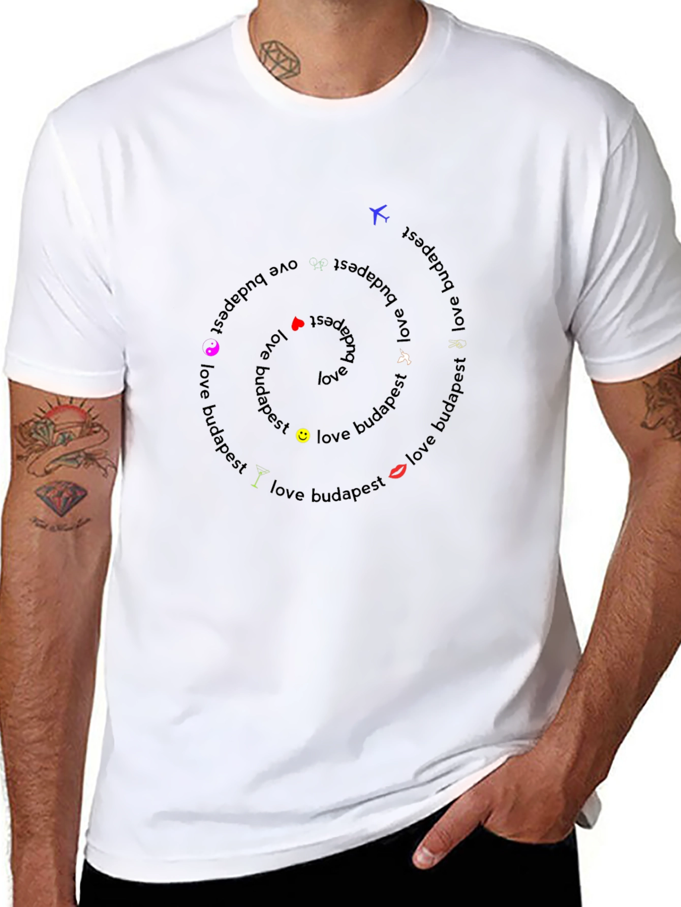 I Love Budapest Spiral Black T-Shirt