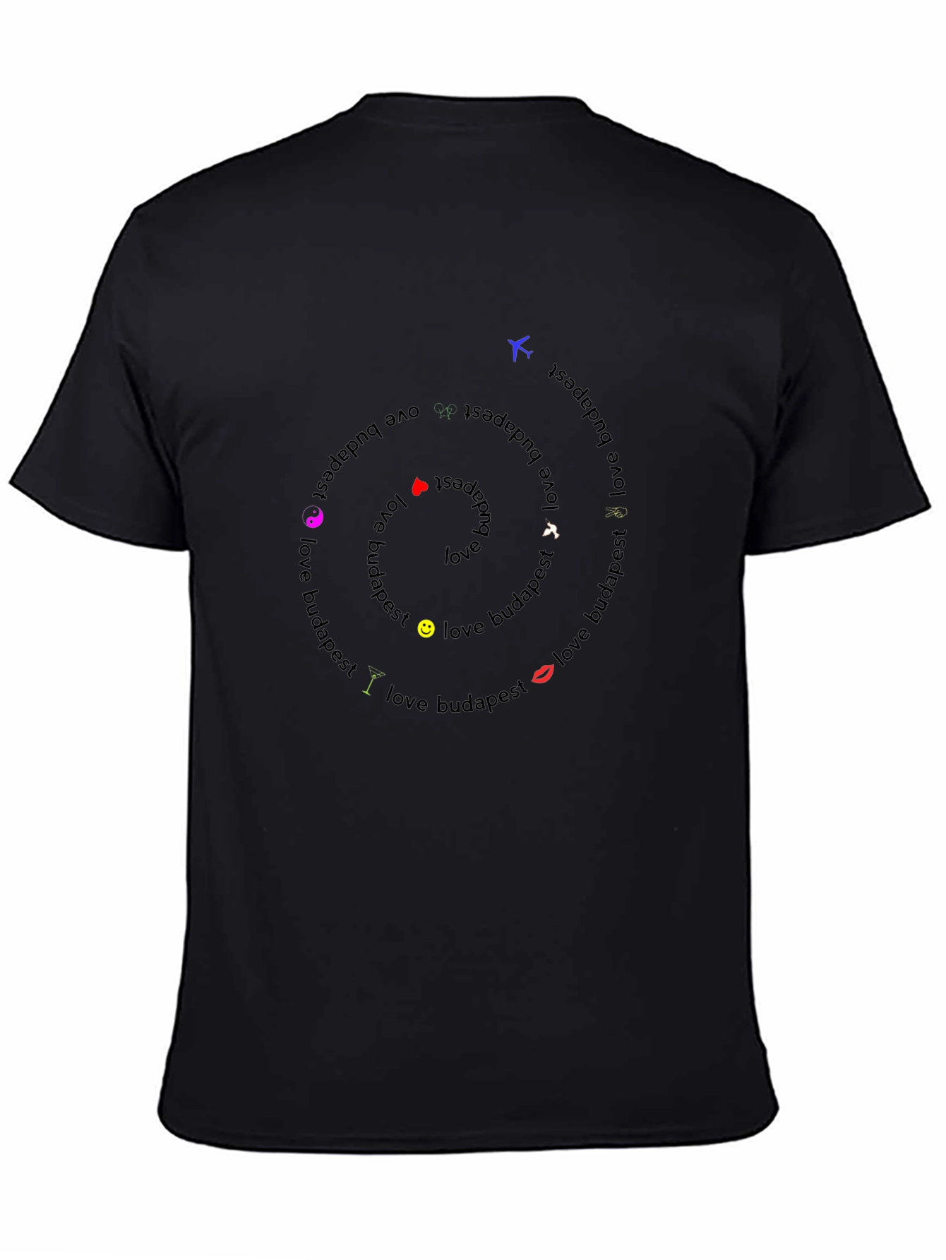 I Love Budapest Spiral Black T-Shirt
