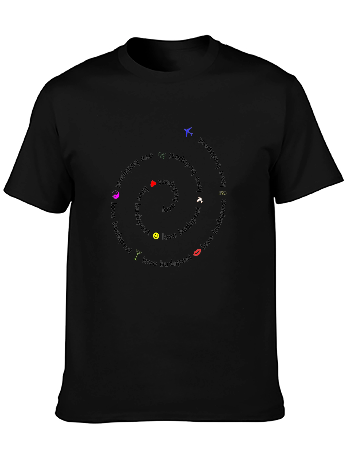 I Love Budapest Spiral Black T-Shirt