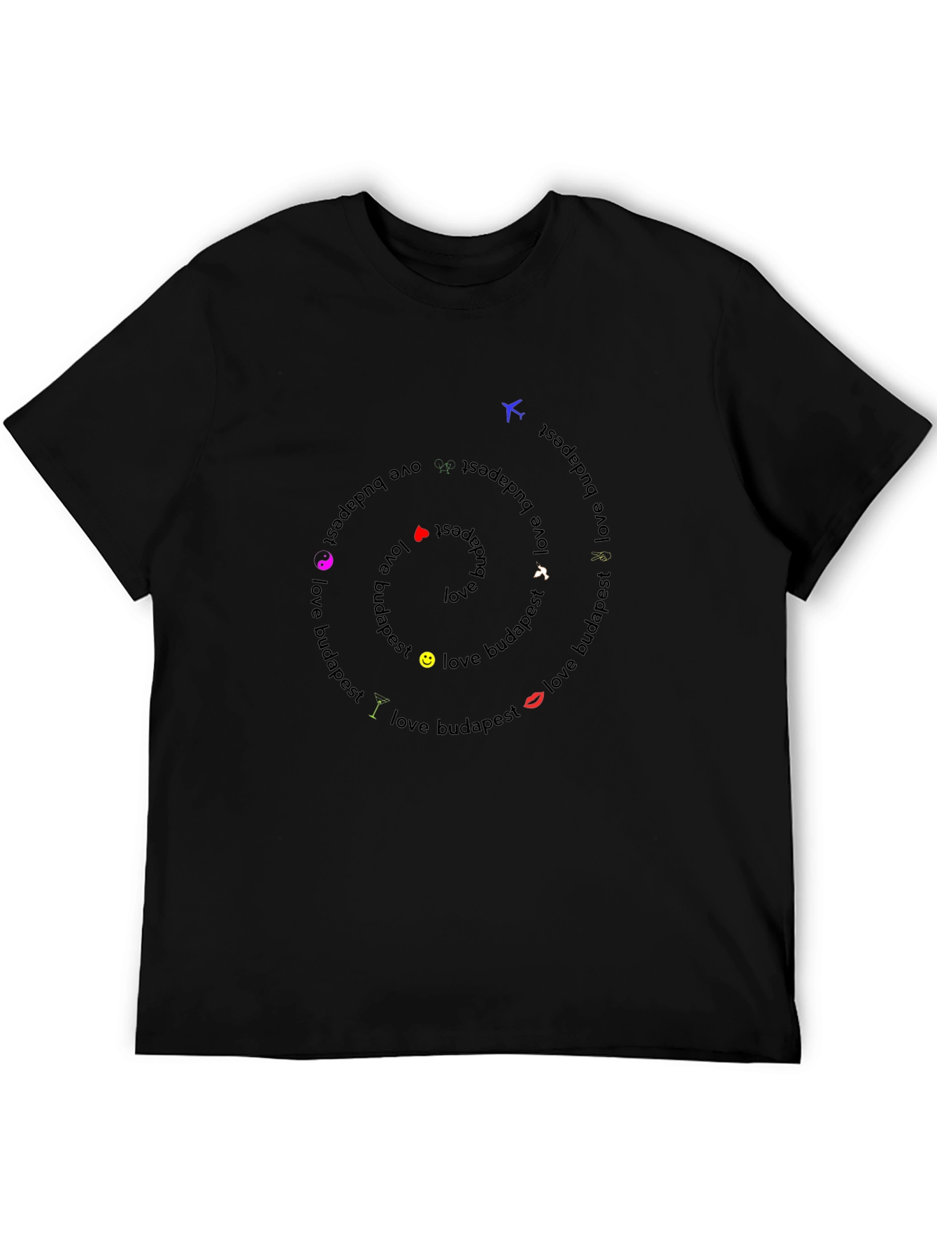 I Love Budapest Spiral Black T-Shirt