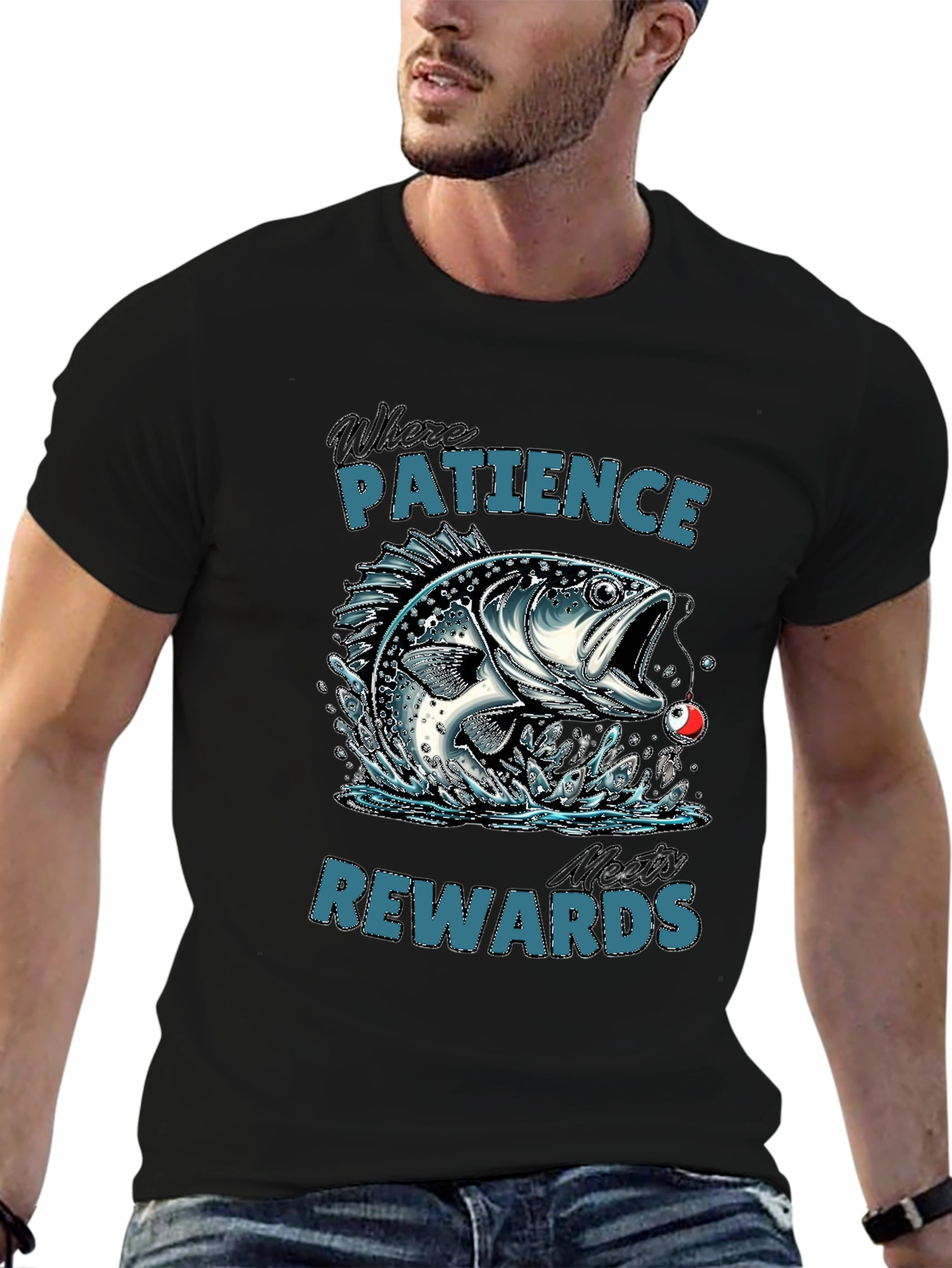 Patience Rewards Fishing Graphic T-Shirt
