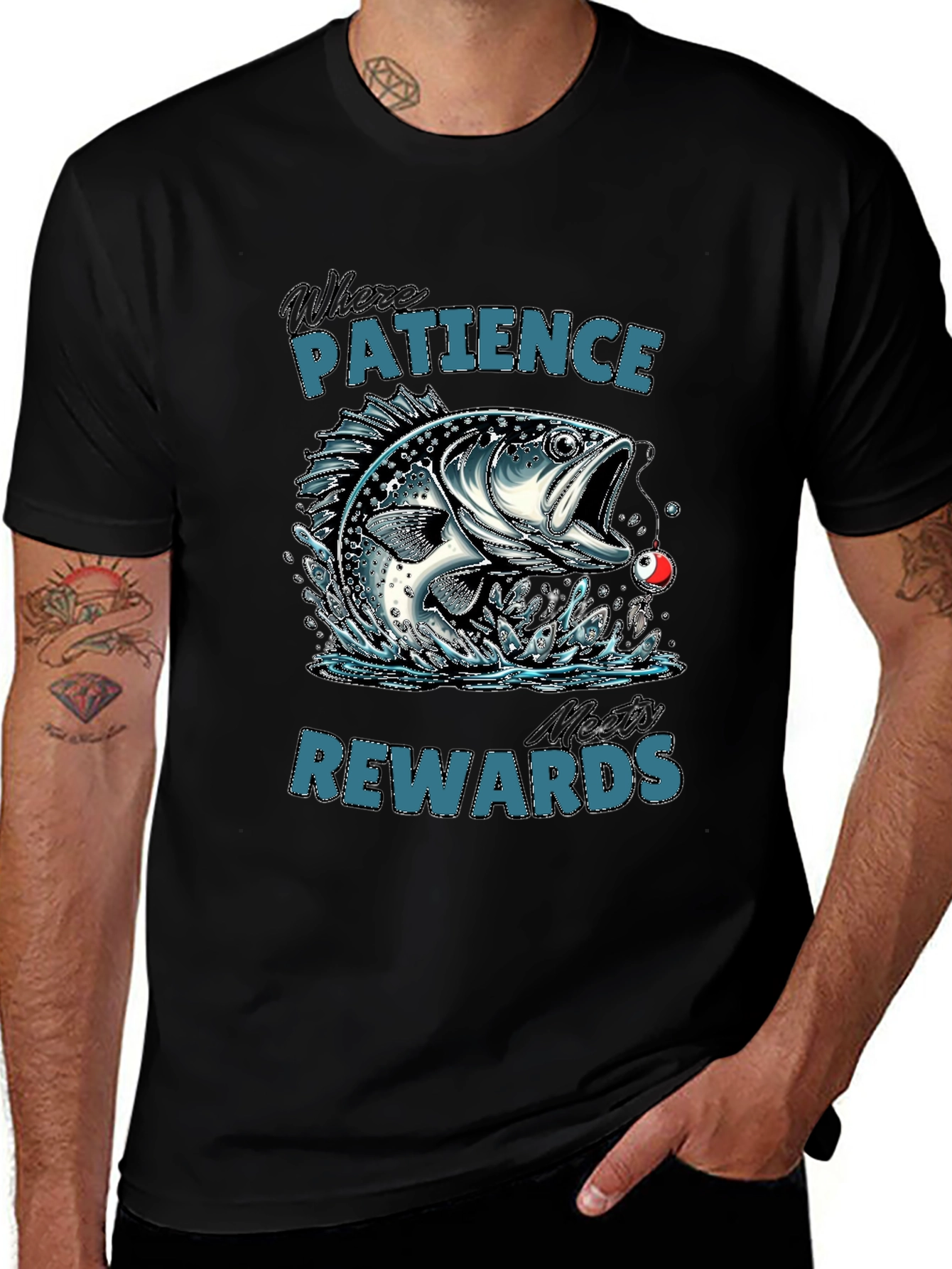 Patience Rewards Fishing Graphic T-Shirt