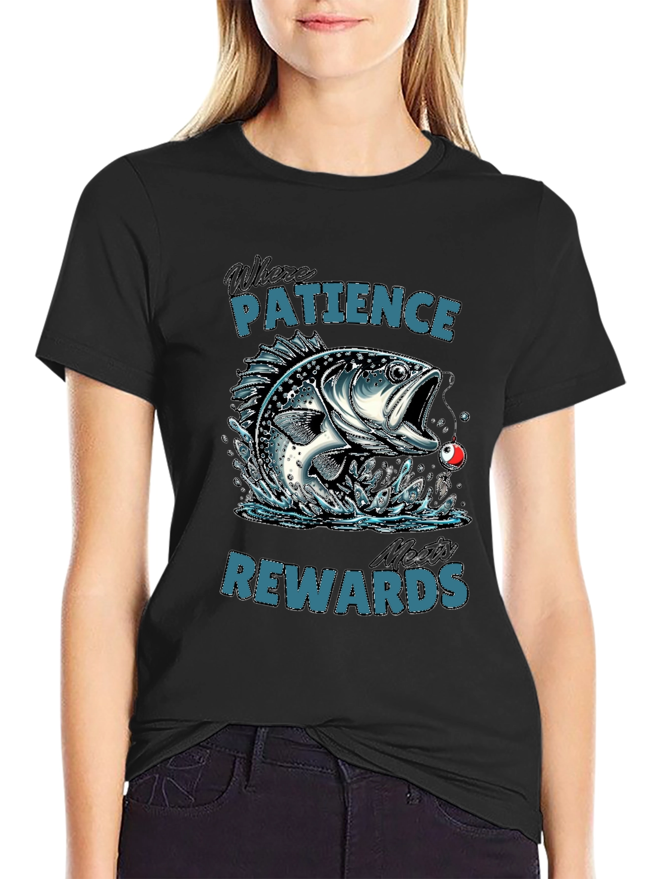Patience Rewards Fishing Graphic T-Shirt