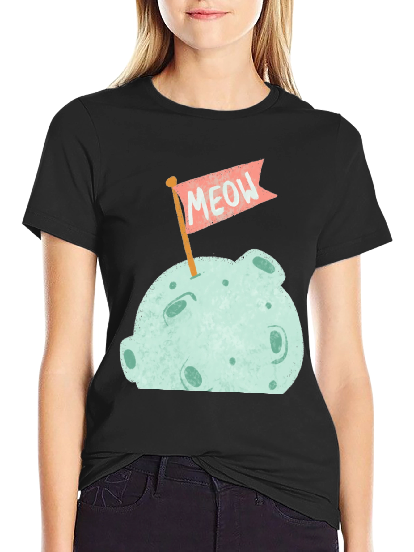 Meow Moon Black T-Shirt