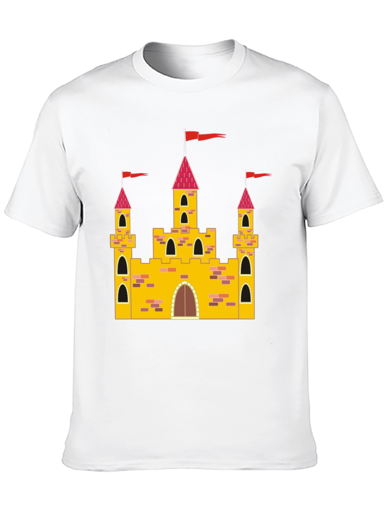 Castle Graphic Tee - Whimsical Design Black T-Shirt