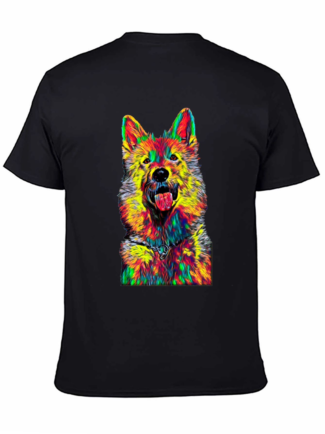 Rainbow Dog Graphic Tee - Unisex Black T-Shirt