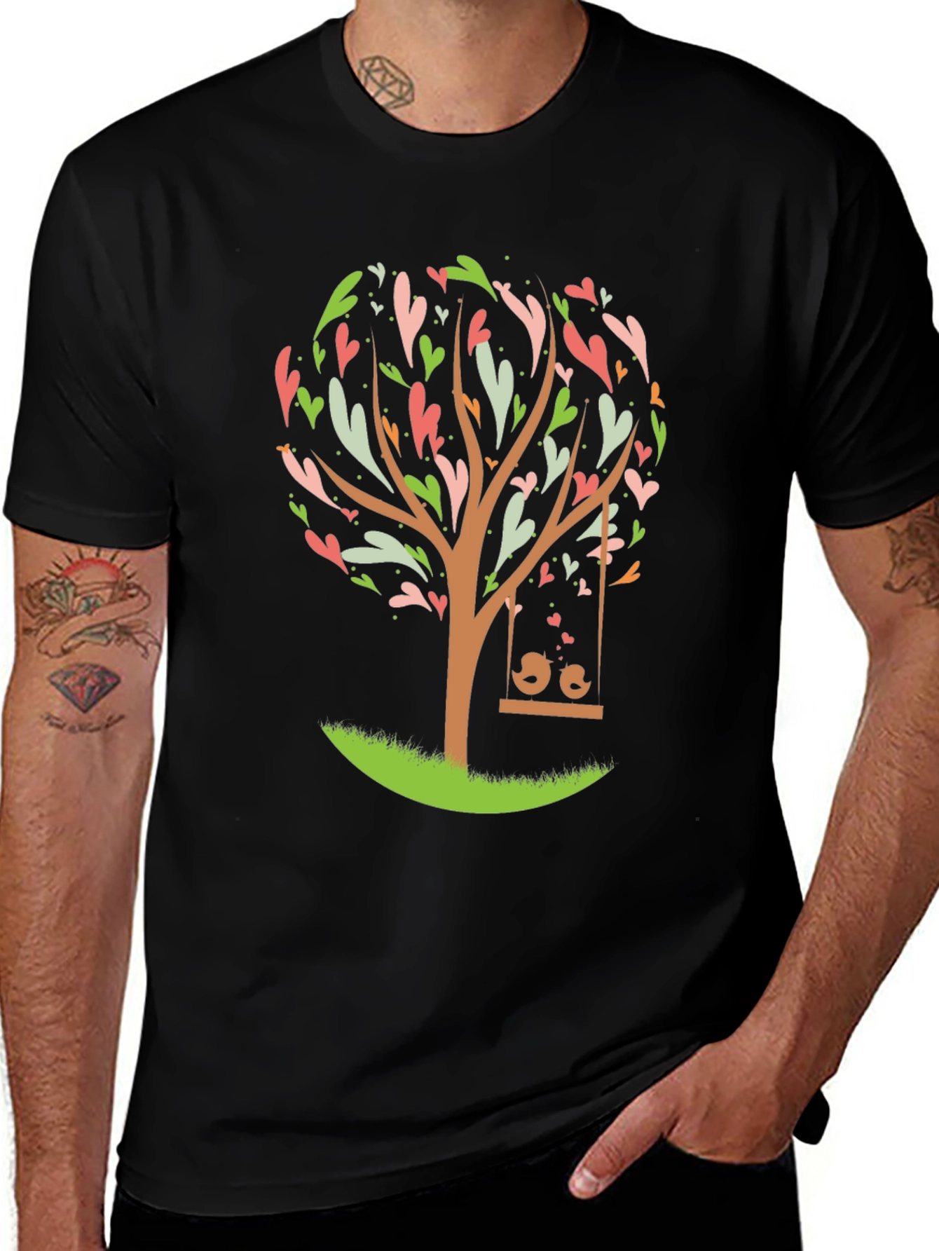 Love Tree Graphic Tee - Romantic Design