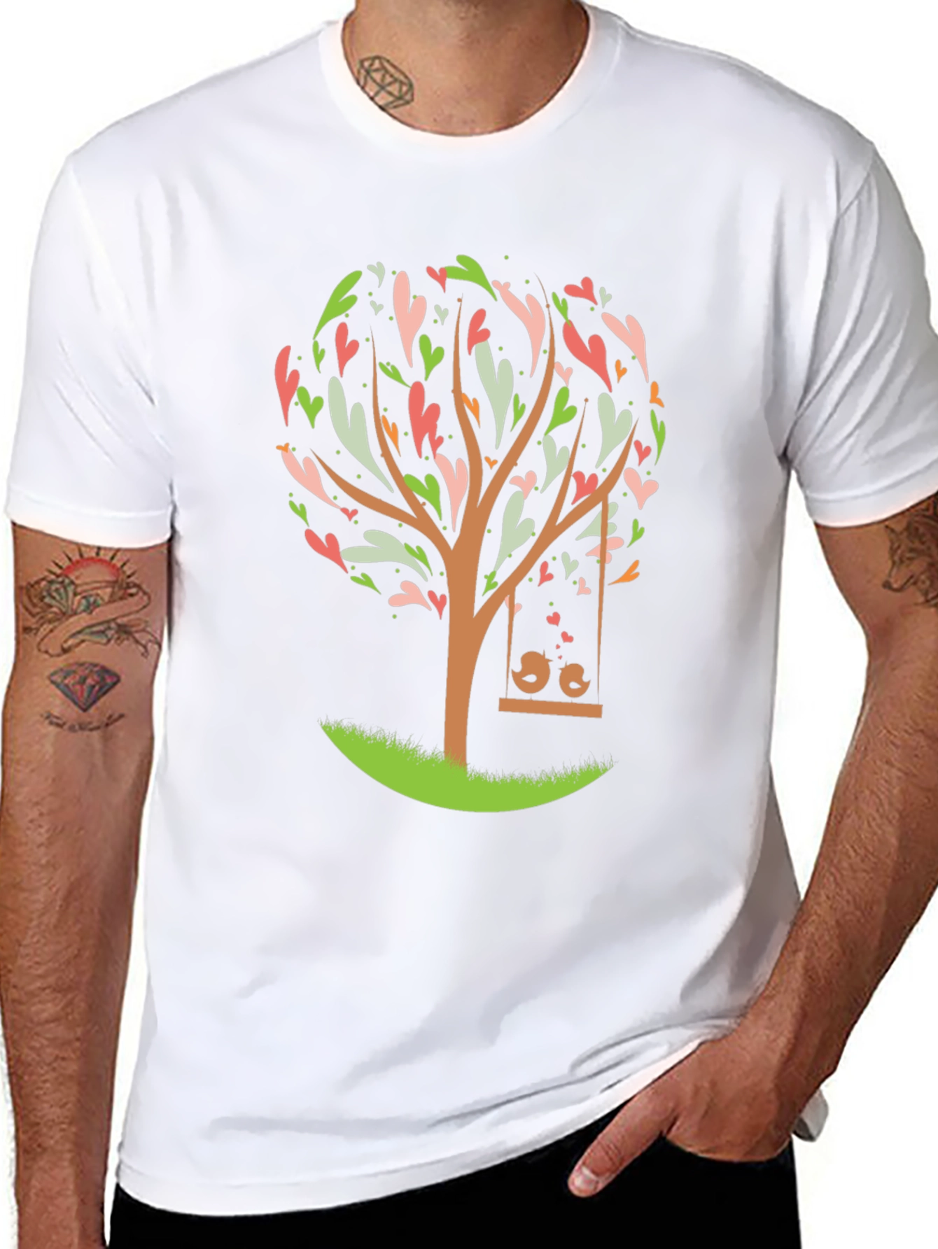 Love Tree Graphic Tee - Romantic Design