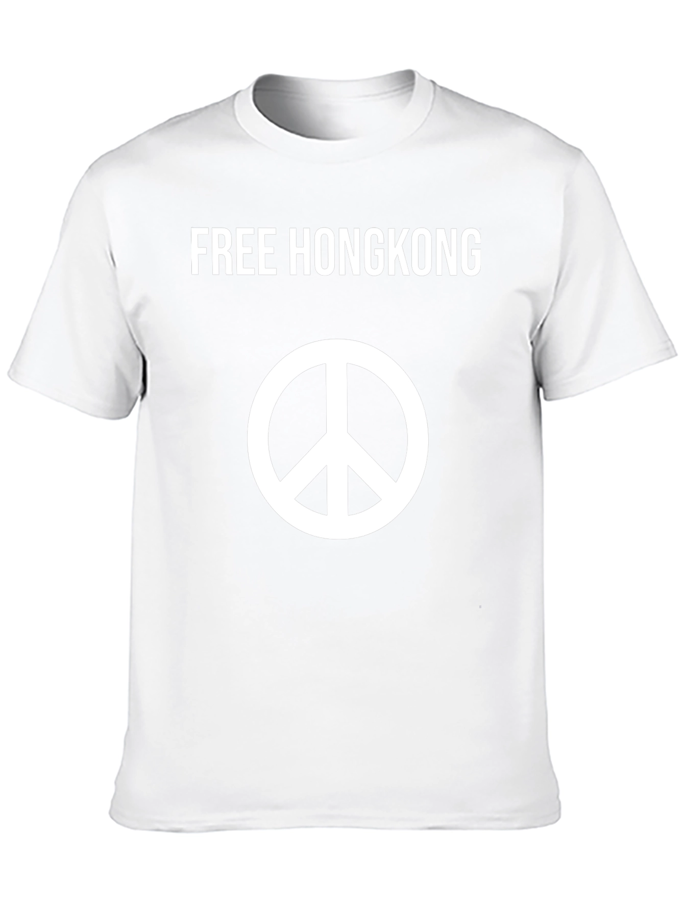 Free Hongkong Peace Symbol Black T-Shirt