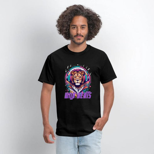 Lion face with headphones Wild Beats shirt
