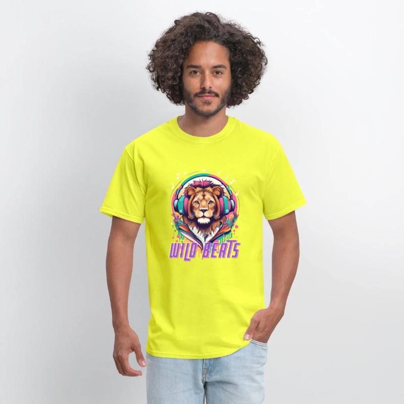 Lion face with headphones Wild Beats shirt