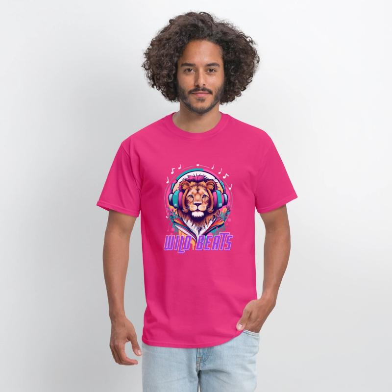 Lion face with headphones Wild Beats shirt