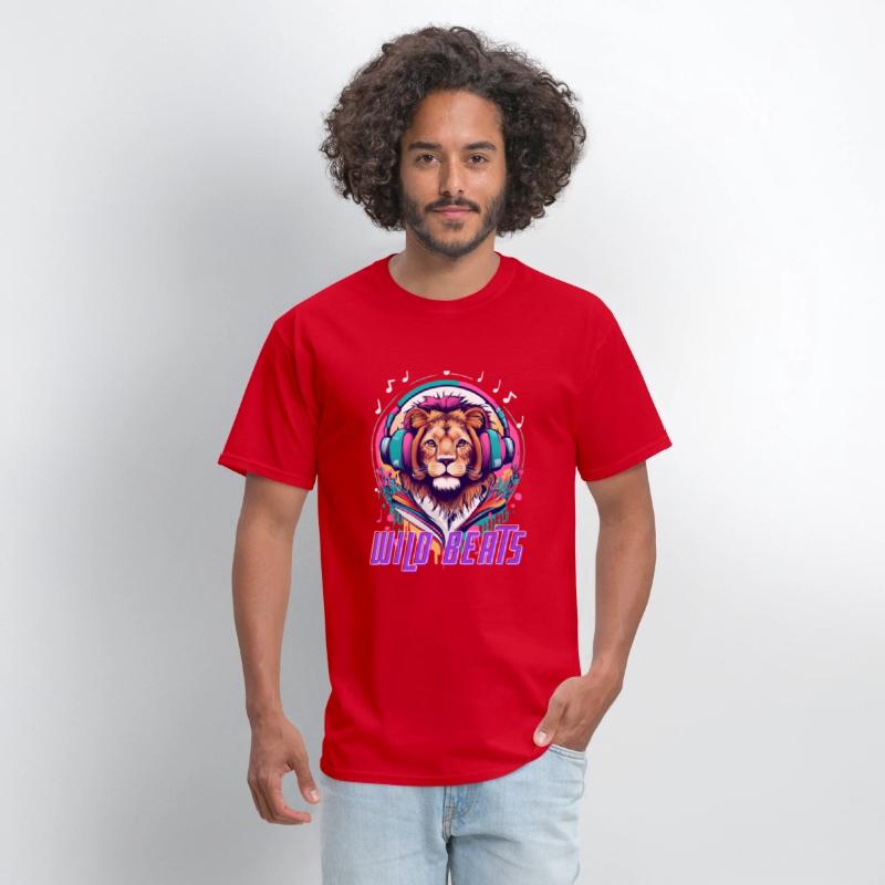 Lion face with headphones Wild Beats shirt