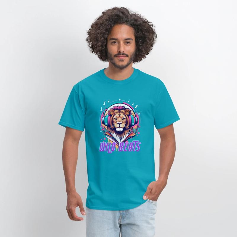 Lion face with headphones Wild Beats shirt