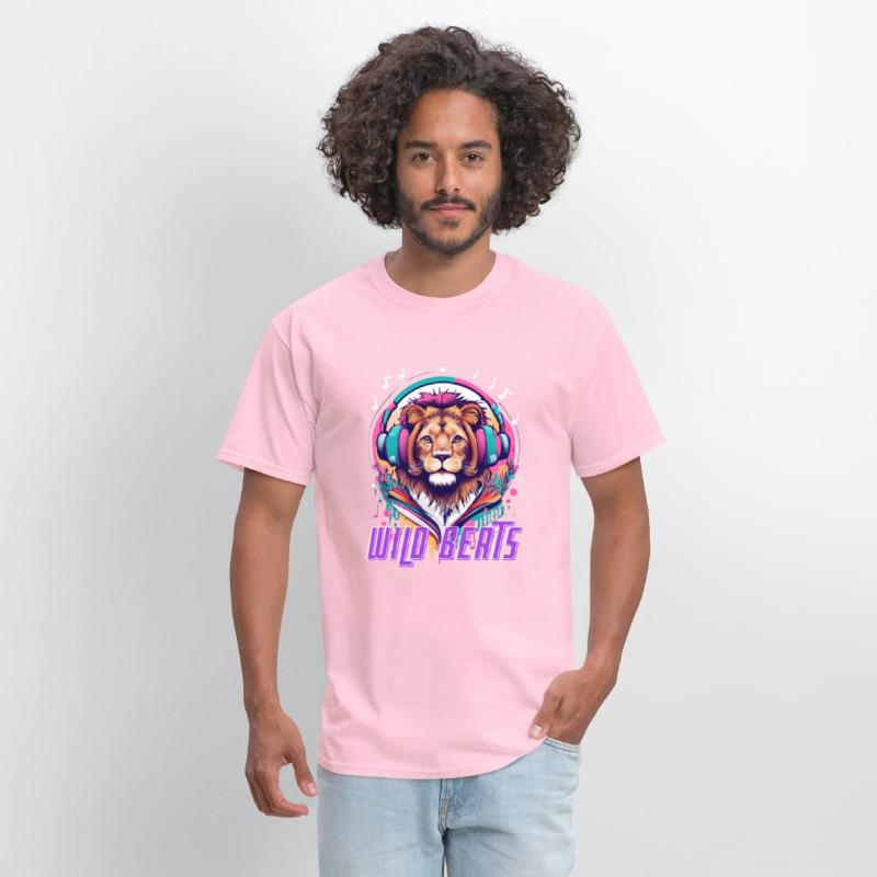 Lion face with headphones Wild Beats shirt