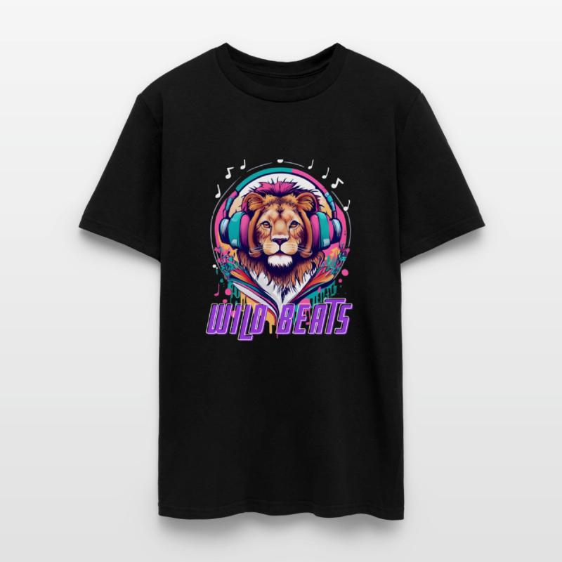 Lion face with headphones Wild Beats shirt