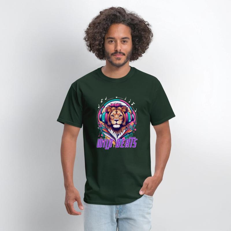 Lion face with headphones Wild Beats shirt